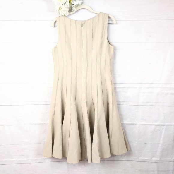 Calvin Klein Women's Tan Linen Blend Lined Dress - Picture 7 of 9